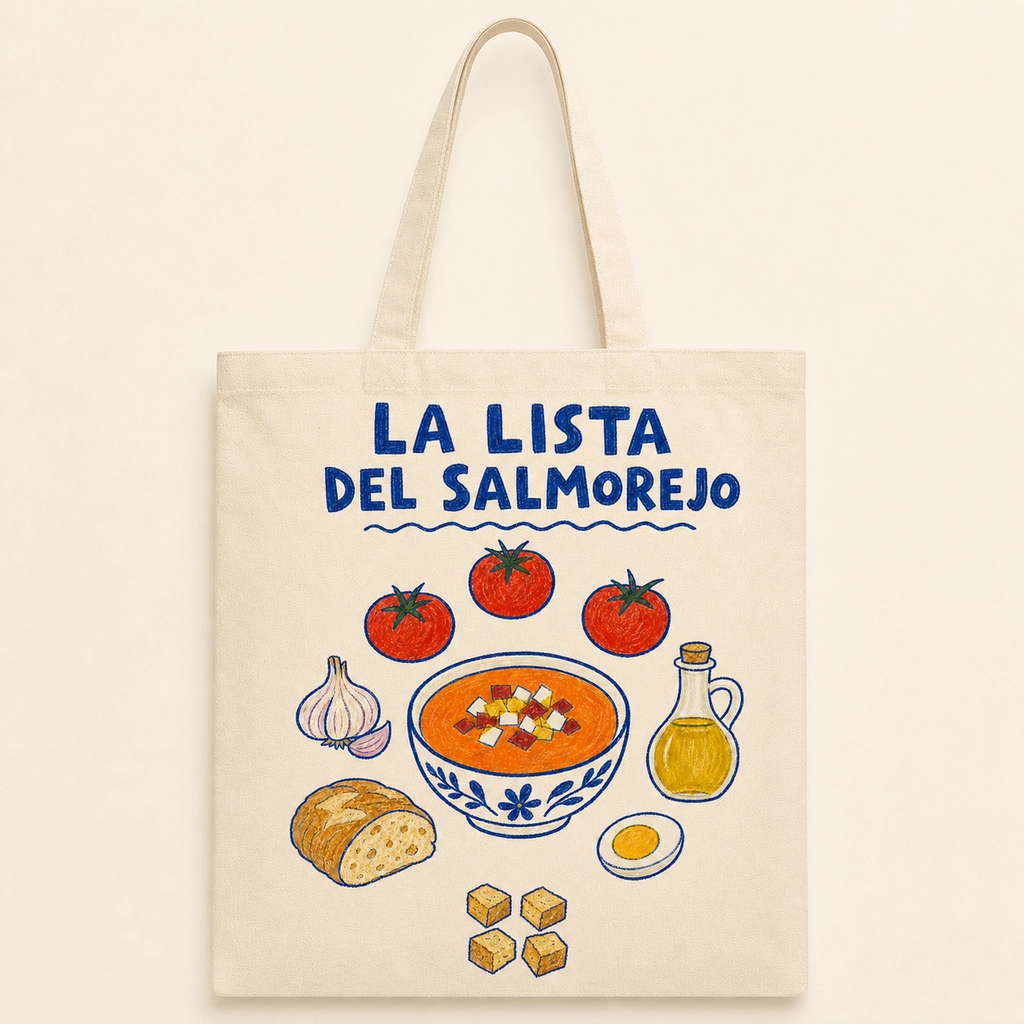 Ilustración de Tote Bag La Lista del Salmorejo